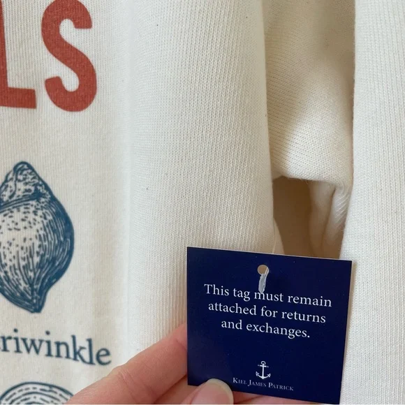 Kiel James Patrick New England Seashells Sweatshirt Size Medium Coastal Beach - Picture 4 of 5